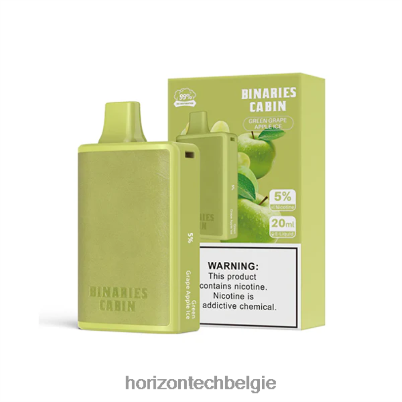 Horizon Tech Company - HorizonTech Binaries Cabin wegwerp 20 ml 2684P56 groen druivenappelijs