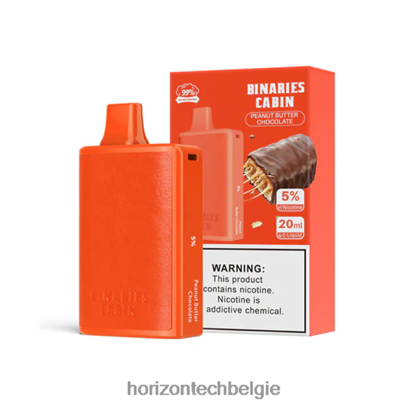 Horizon Tech Vape - HorizonTech Binaries Cabin wegwerp 20 ml 2684P65 chocolade met pindakaas