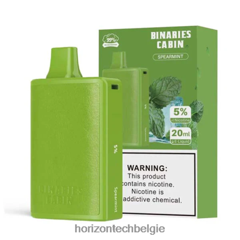 Horizontech Disposable Vape - HorizonTech Binaries Cabin wegwerp 20 ml 2684P74 groene munt