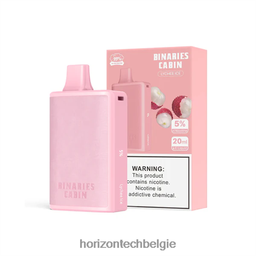 Horizontech Vape Kit - HorizonTech Binaries Cabin wegwerp 20 ml 2684P60 lychee-ijs